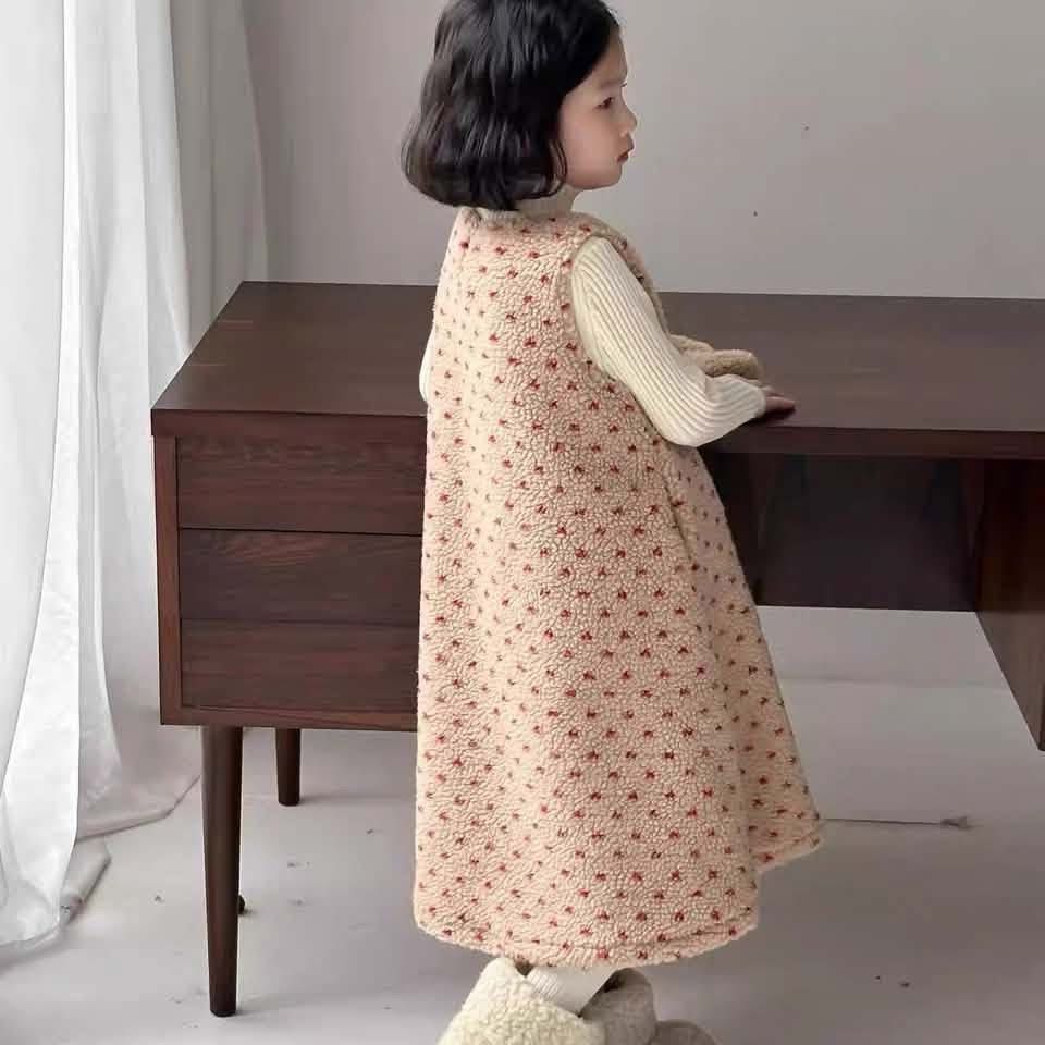 點點毛絨背心裙(90)