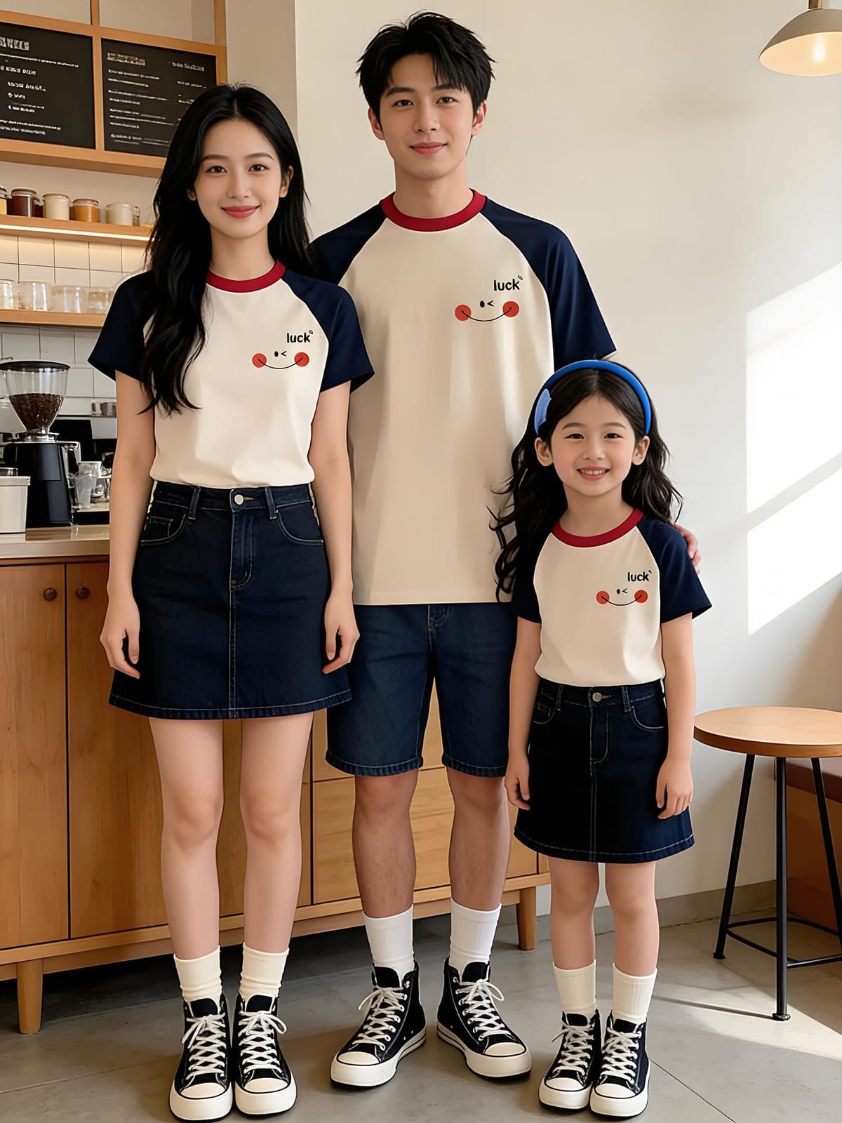luck笑臉插肩親子Ｔ恤(66-90/80-150/S-4XL)