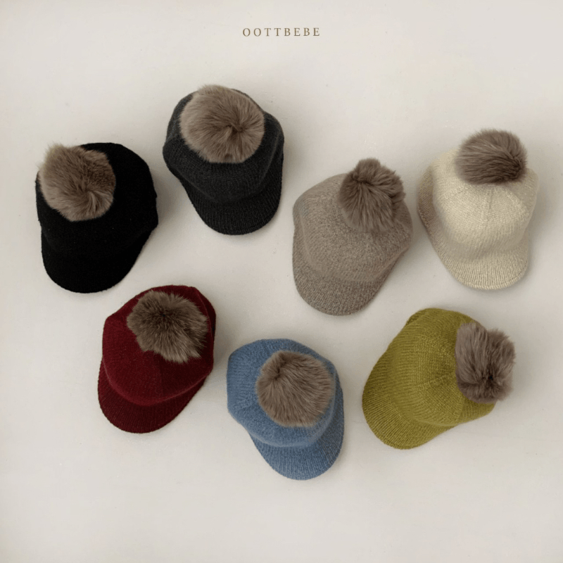 正韓🇰🇷OOTTBEBE 可拆毛球針織帽