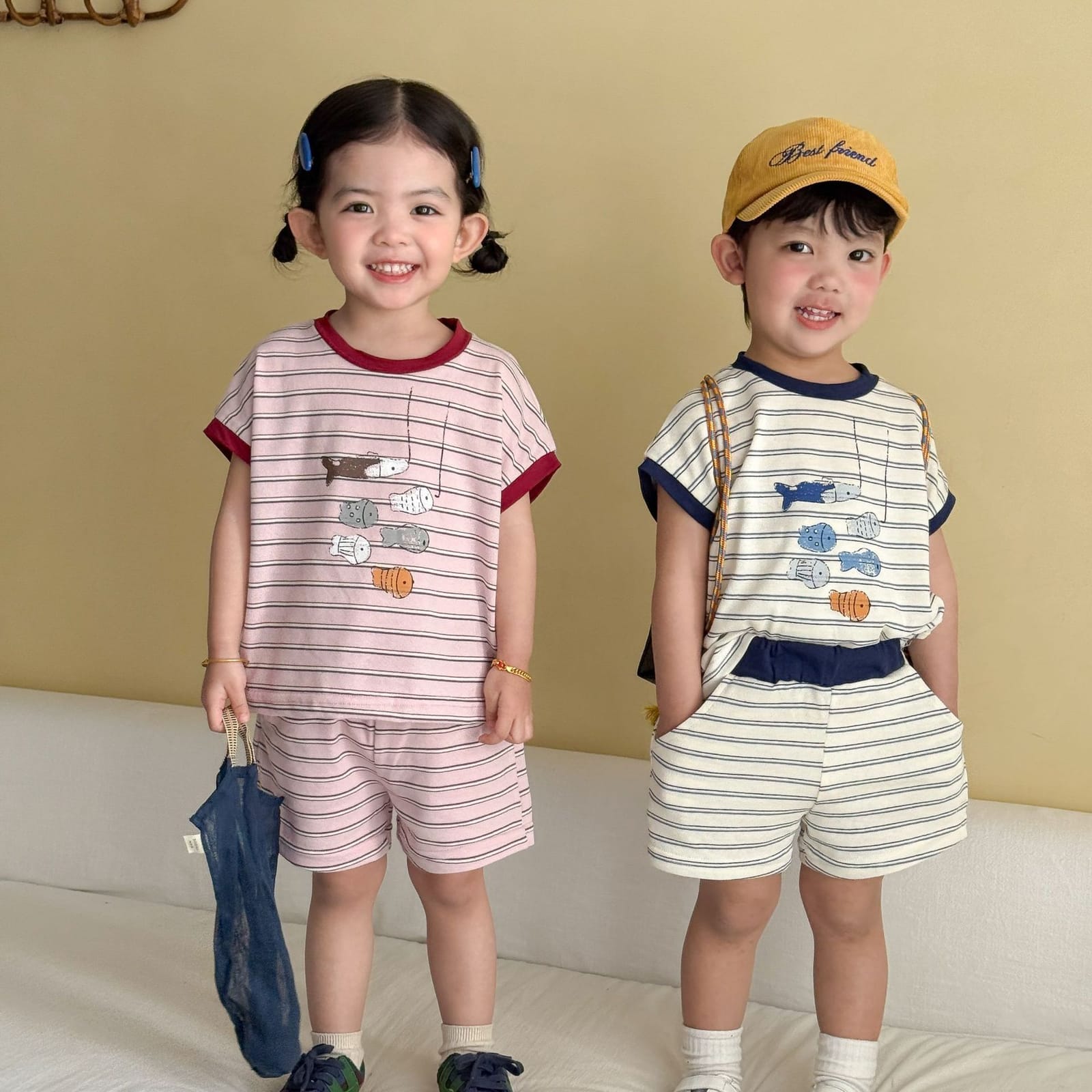 兄弟姐妹裝｜釣魚條紋套裝(80-150)