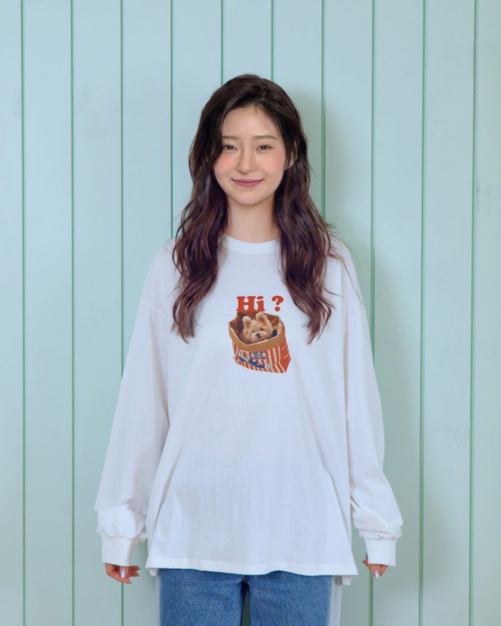 韓國🇰🇷OOTTBEBE 動物玩偶印花親子大人長Ｔ恤(Freesize)