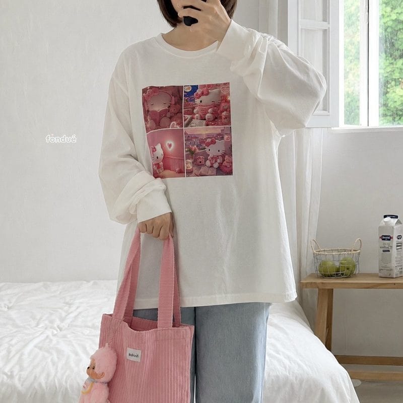 韓國🇰🇷fondue 粉色四格Kitty親子裝(XS-XL/MOM)