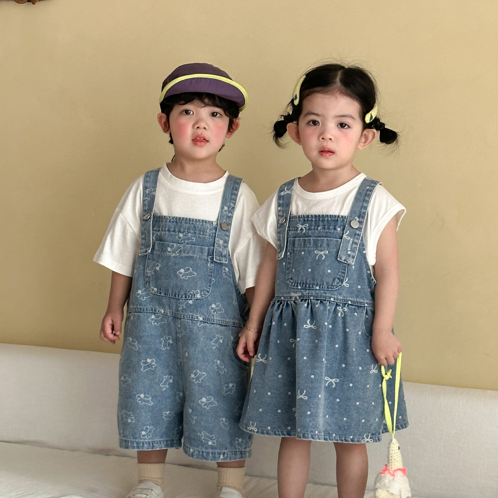 兄弟姐妹裝｜印花牛仔吊帶褲/吊帶裙(80-150)
