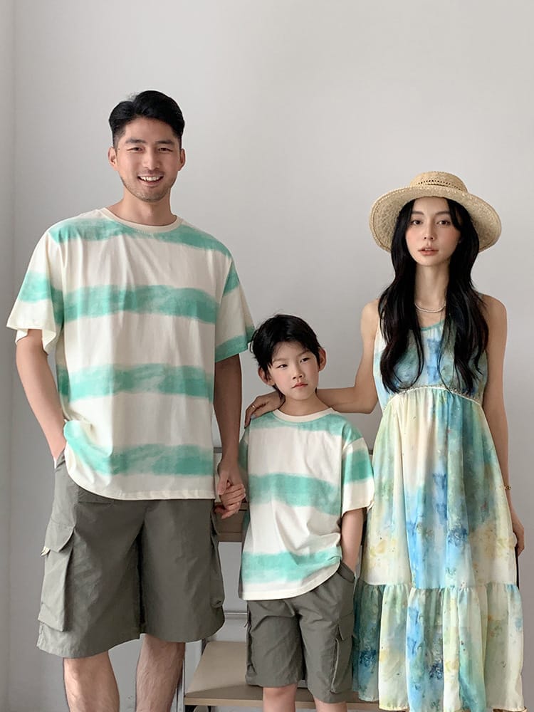 藍綠渲染親子裝(80-150/S-2XL)