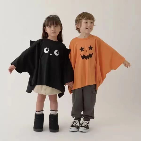 萬聖節系列🎃｜南瓜黑貓斗篷上衣(100-160)