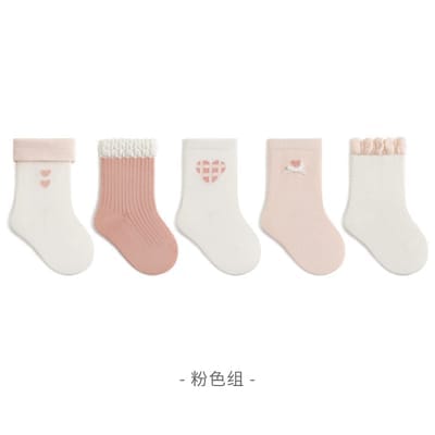 春秋蝴蝶結花邊襪五雙組(0-12y)