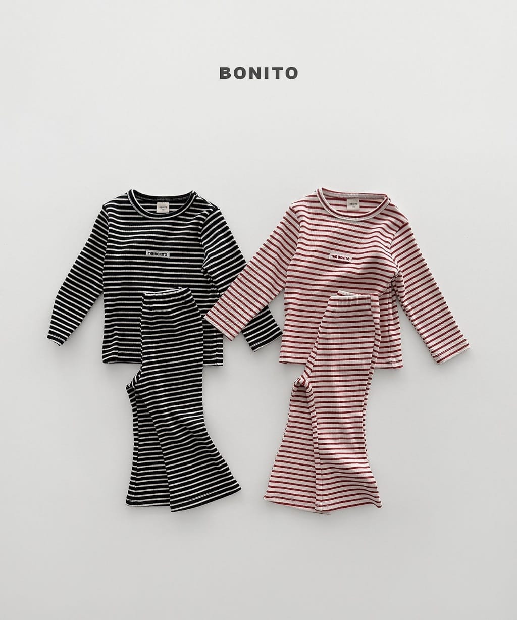韓國🇰🇷Bonito 條紋修身喇叭褲套裝(12m-XL/JS-JM)