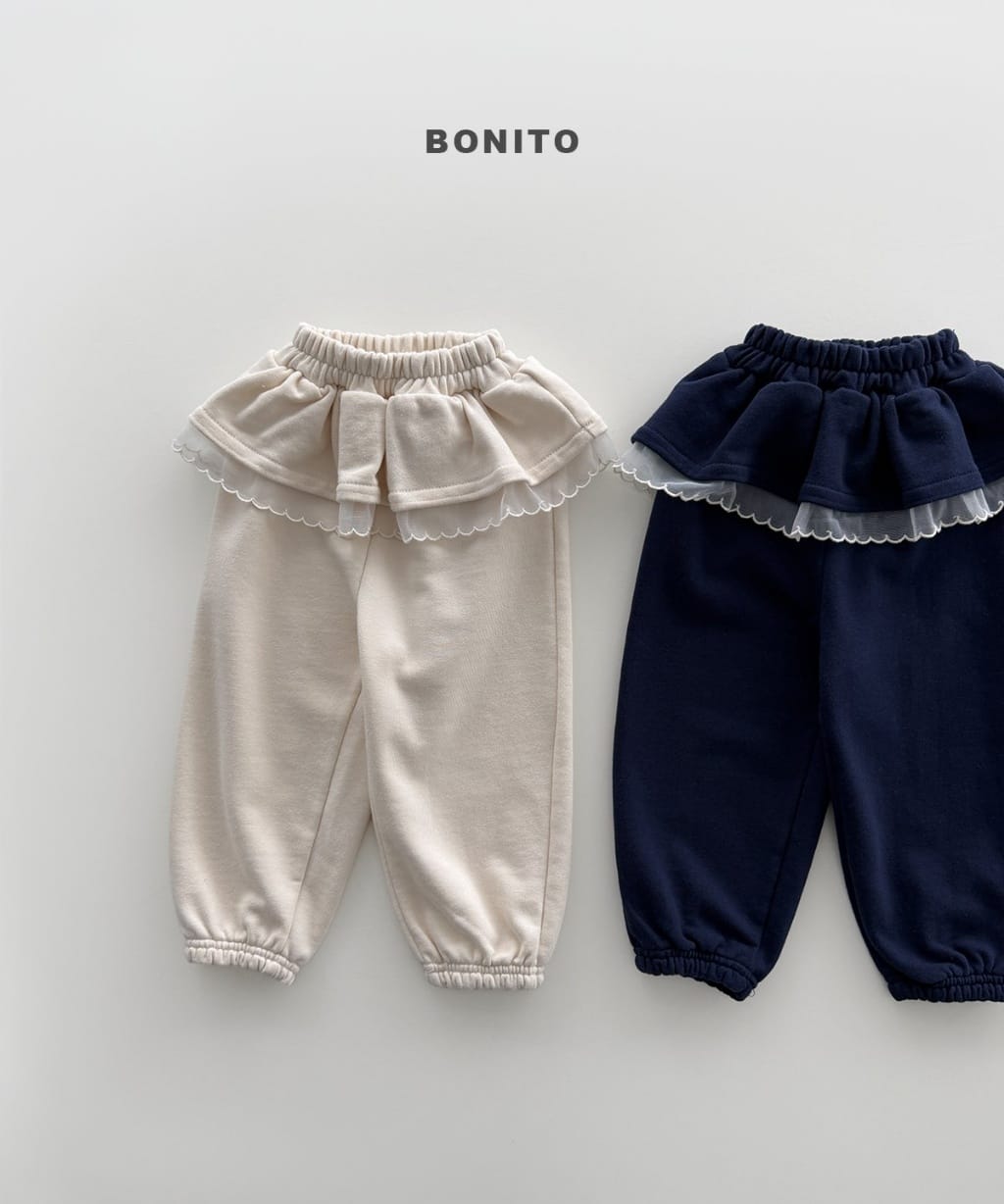 韓國🇰🇷Bonito 花邊裙擺束口褲(12m-XL/JS-JM)