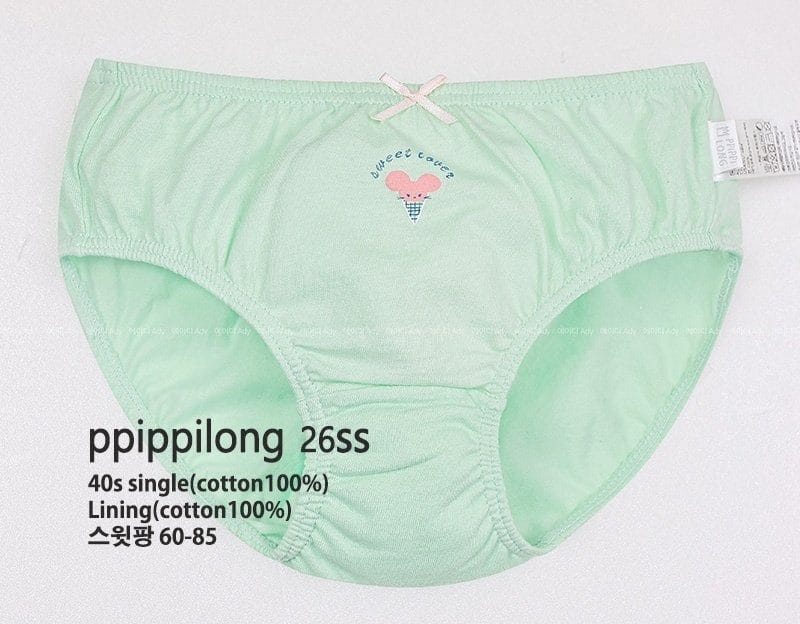 韓國🇰🇷ppippilong 老鼠甜筒純棉女童三角內褲三件組