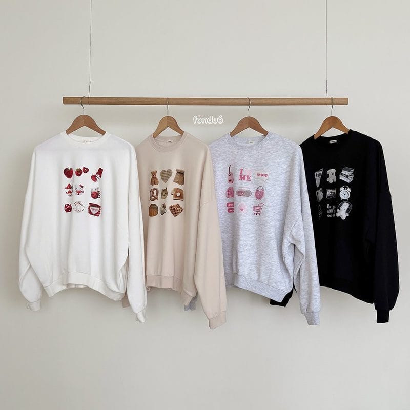 韓國🇰🇷fondue 可愛印花親子大學Ｔ(XS-XL/MOM)