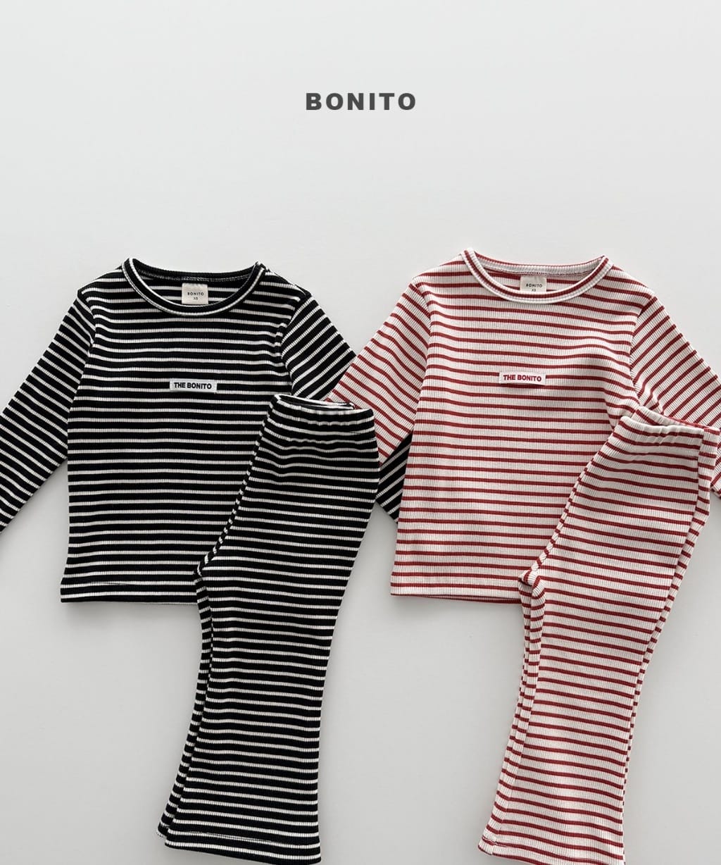 韓國🇰🇷Bonito 條紋修身喇叭褲套裝(12m-XL/JS-JM)