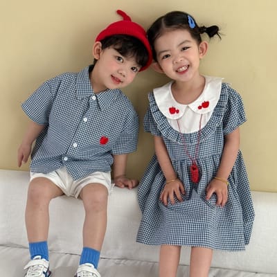 兄弟姐妹裝｜格紋蘋果套裝/洋裝(80-150)