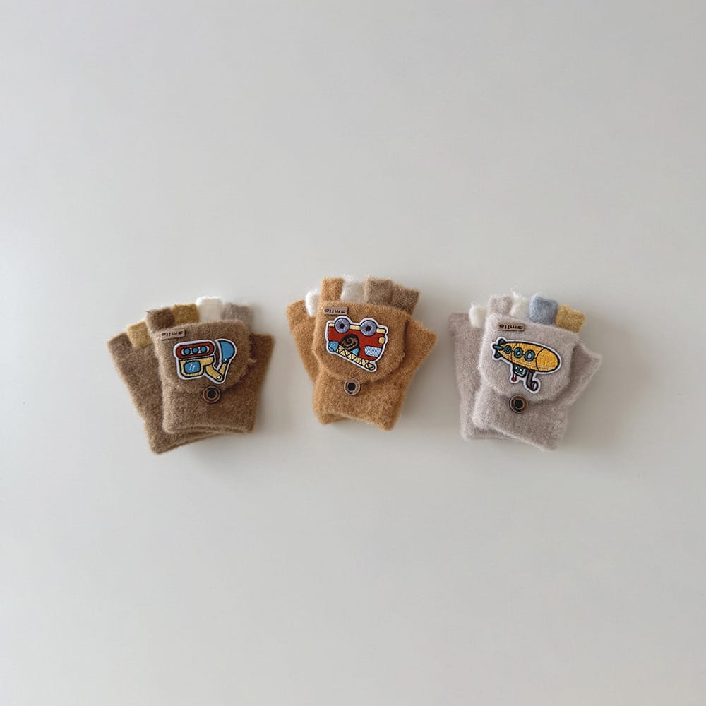 交通工具翻蓋半指手套(1-4y)