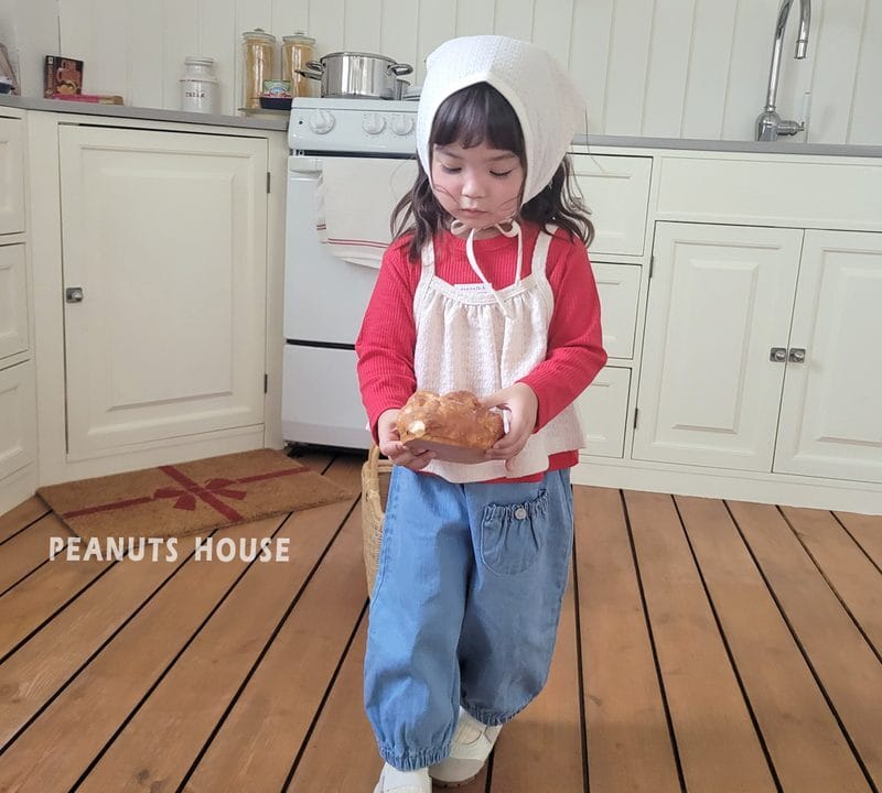韓國🇰🇷PEANUTS 鬆緊口袋束口牛仔褲(5-15)