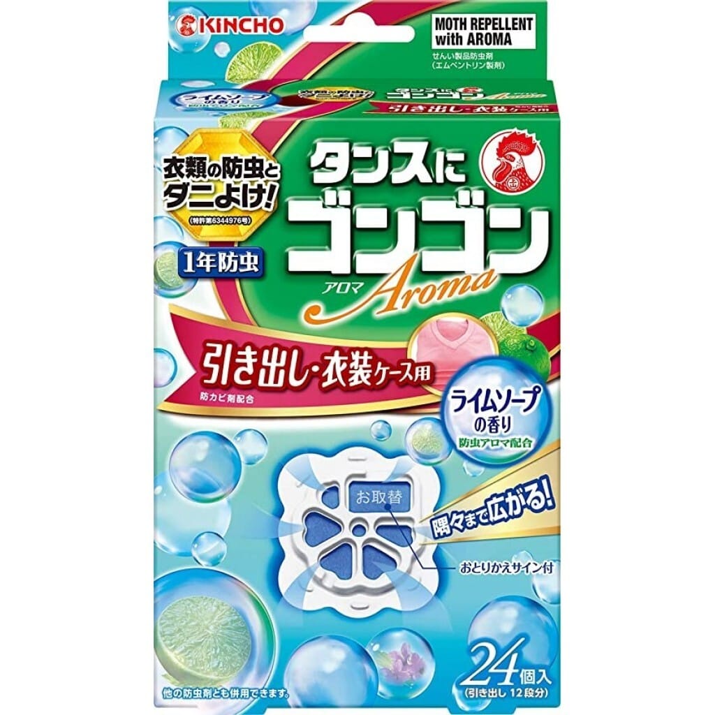 日本🇯🇵KINCHO 金雞 抽屜衣櫃專用 除蟲防臭防蟎防霉 芳香片 24入/盒劑