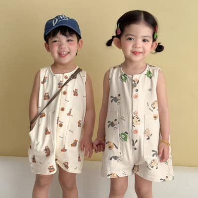 兄弟姐妹裝｜小動物背心連身褲(80-150)