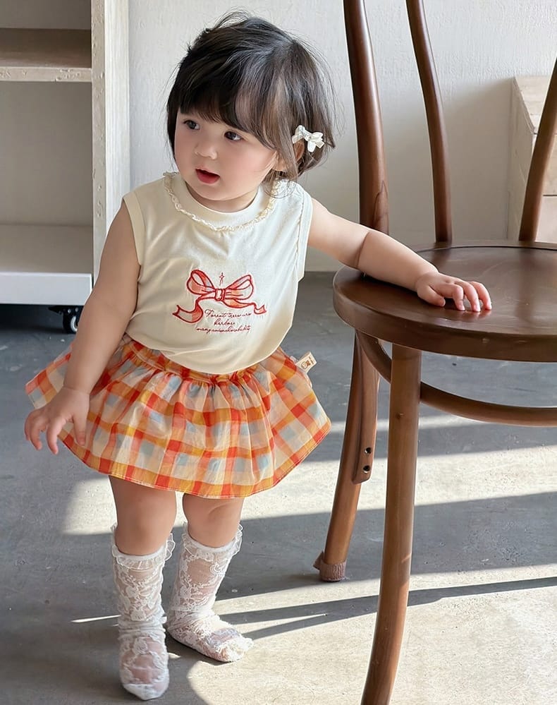 彩格蝴蝶結套裝(73-110)