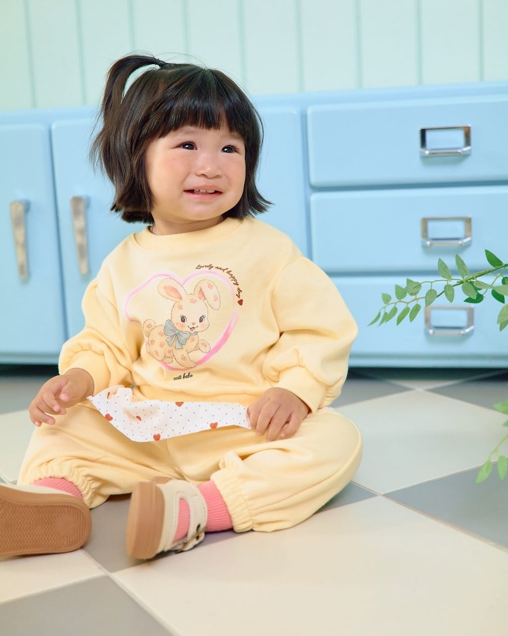 韓國🇰🇷OOTTBEBE 愛心兔子裙擺褲套裝(XS-XL)